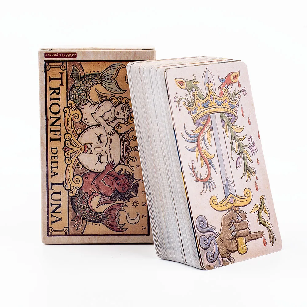Trionfi Della Luna Tarot  Russian Visions 81Pcs Divination Fate Tarot Oracle Cards Party Entertainment Board Game Cards 10.3*6Cm