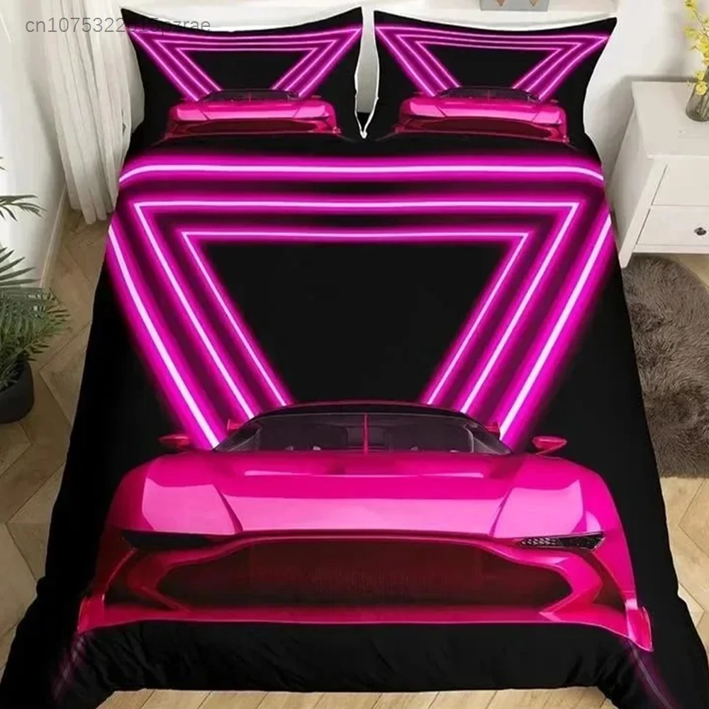 Racing Car Duvet Cover Boys Extreme Sports Game Quilt Cover Twin For Boys Microfiber Cool Speed Automobile Honeycomb Bedding Set