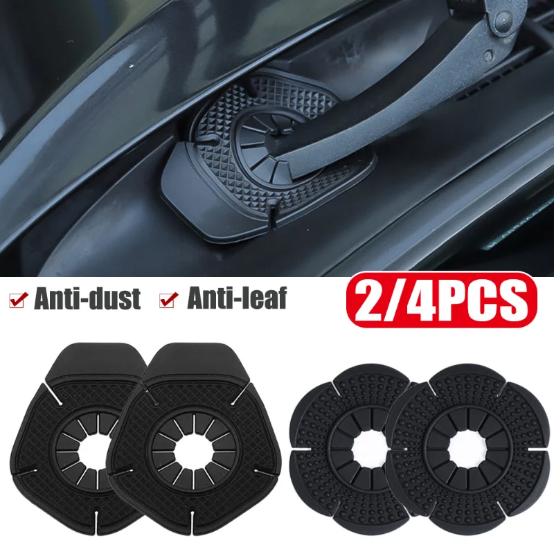 4/2pcs Universal Car Windshield Wiper Dustproof Cover Debris Leaves Falling Protection Sleeve Windscreen Wiper Bottom Hole Cover