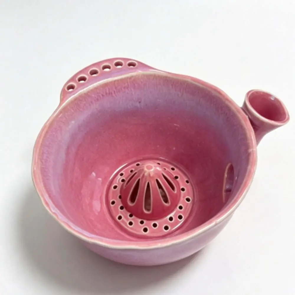 Large Capacity Ceramic Fruit Washing Bowl Central Flow Guide Quick Drain Automatic Vortex Bowl Multi-functional Fruit Colander