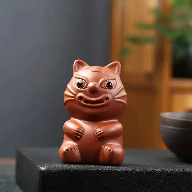 Purple Clay Tea Pet Lucky Tiger Ornament Premium Handcrafted Tea Plaything Tea Set High-end Accessories Handcrafted Tea Pet