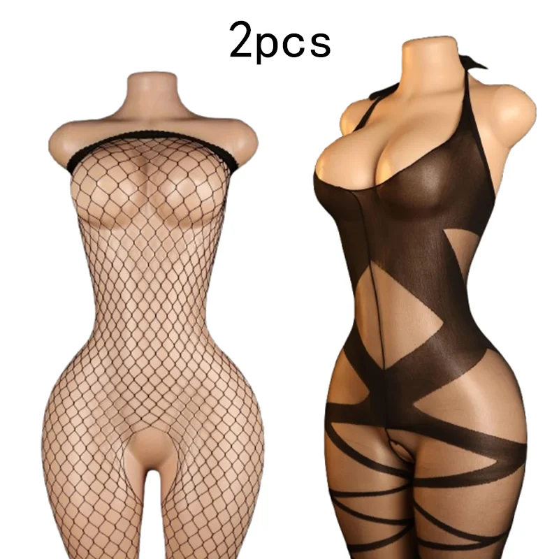 2-Pack – Women's Sexy Striped Backless Bodysuit: Sultry Clubwear & Date Night Chic Base Layer