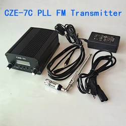 CZE-7C 1W/7W PLL FM Transmitter Radio Broadcast Station  Stereo Frequency 76-108Mhz Pro Campus Amplifiers LCD Backlight