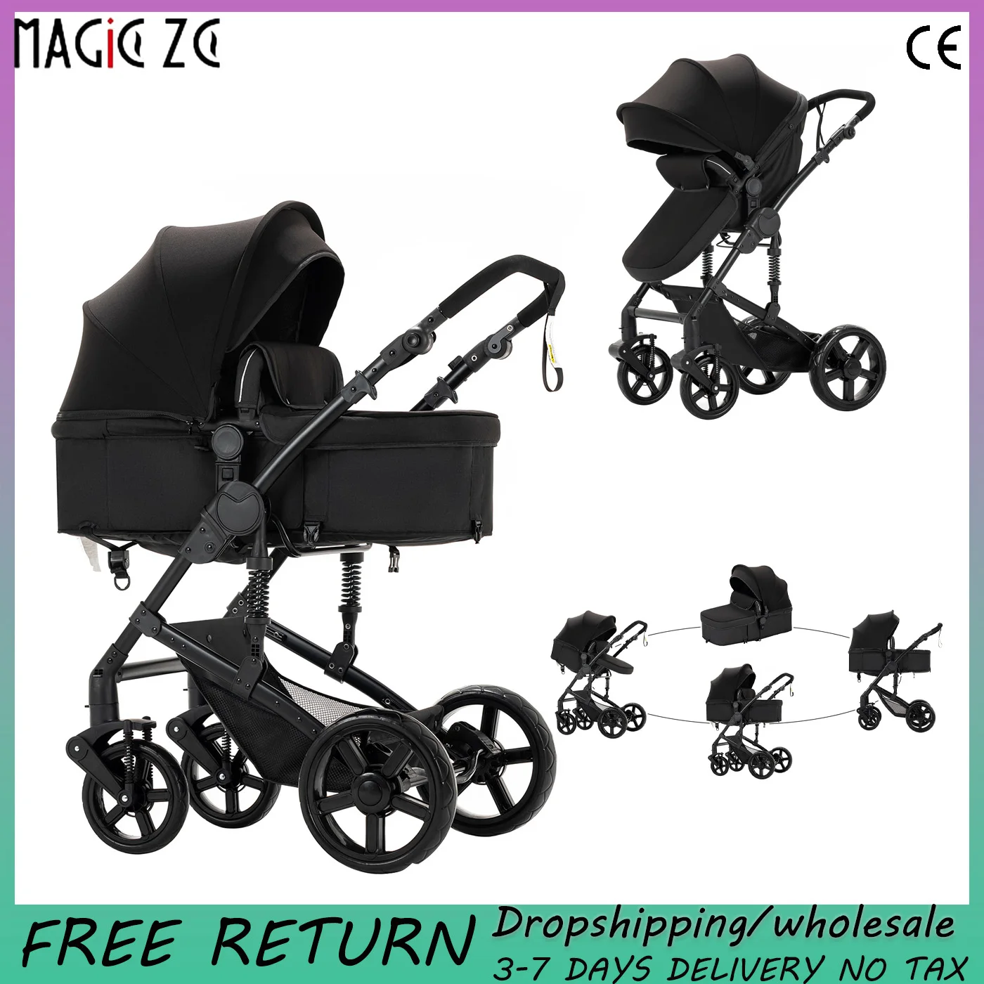 

Lightweight stroller Baby carriage Newborn Infant baby pram baby car baby strollers with four wheels jogging stroller