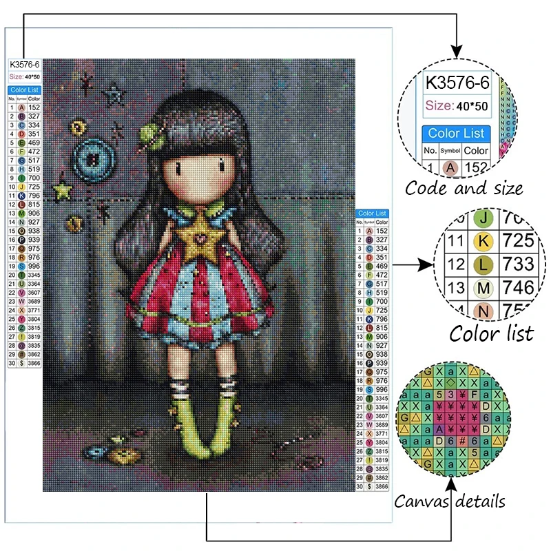 5D Diamond Painting AB Cartoon Girls Embroidery Aniaml Doll DIY Full Square Round Mosaic Cross Stitch Kits Home Decor Gifts