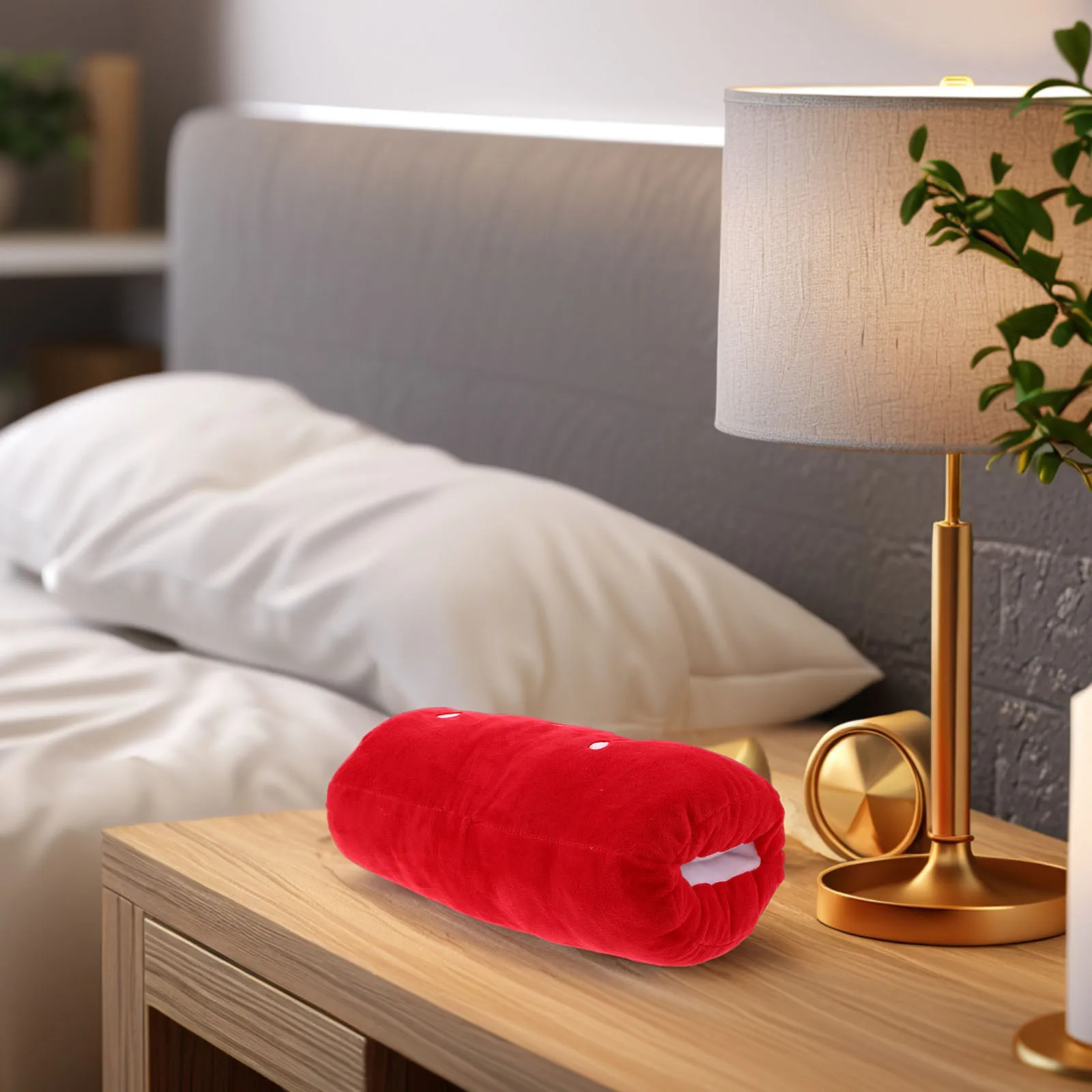 Simpatico cuscino a forma di fragola farcito scaldamani morbido e confortevole cuscino da viaggio per auto per bambini adulti portatile multifunzionale