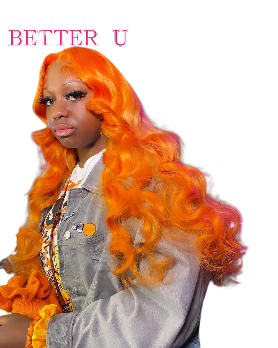 30 40 بوصة برتقالي اللون 13x6 الدانتيل الباروكة الأمامية 100% شعر الإنسان الجسم موجة 13x4 الدانتيل الشفاف أمامي متموج الباروكات 180 الكثافة