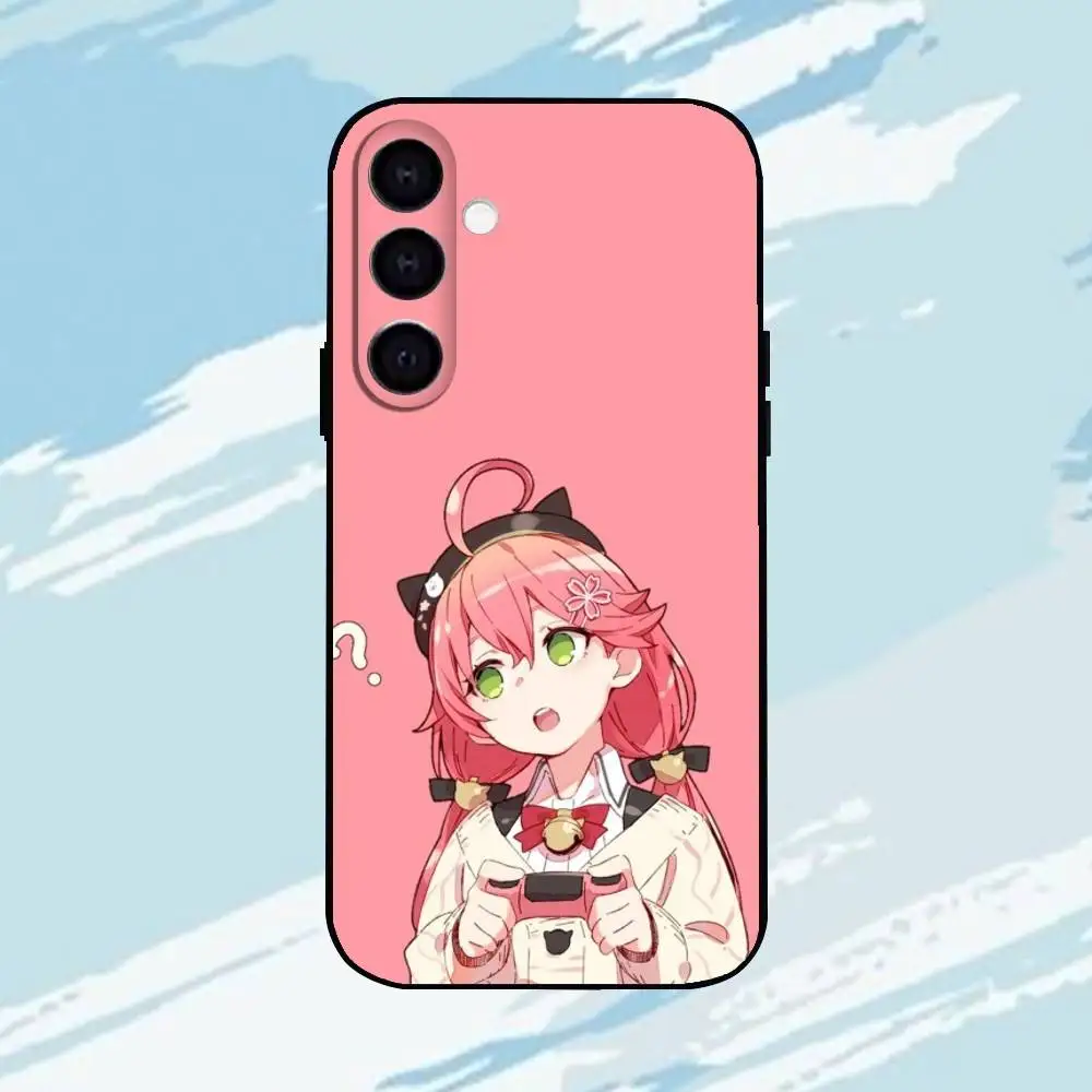 S-Sakura M-Miko  Black Shell Phone Case For Samsung Galaxy A73,A72,A71,A70,A53,A52,A51,Others Soft Black Shell