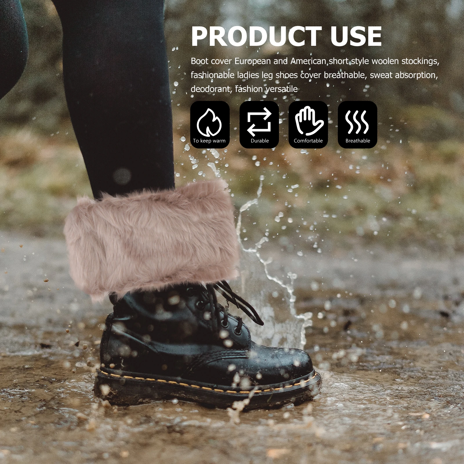 

Leg Warming Socks Short Length Acrylic Material Boot Cover Winter Stockings Warm Shoes Accessory Thermal Leg Warmers One Size