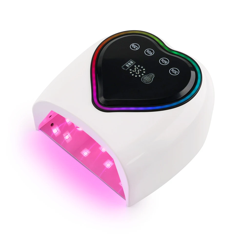 Secador de uñas recargable profesional, lámpara UV de 98w, lámpara de curado de uñas, carga de batería LED, luz de arco iris