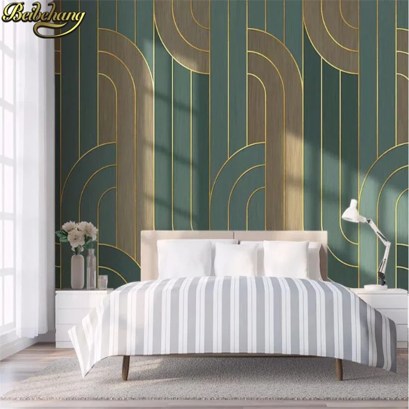 custom Modern wallpapers minimalistic geometric abstract gold lines wallpaper for bedroom walls TV background 3D wall Stickers