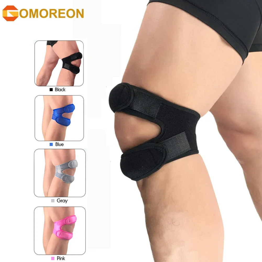 1 Stuks Dubbele Patella Knieband Verstelbare Knie Brace Ondersteuning Voor Hardlopen, Artritis, Tennis, Basketbal, Knie Pijn Verlichting