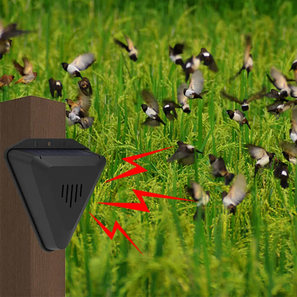 Solar Bird Repeller Waterproof Bird Alarm Squirrel Outdoor Crop Orchard Protection Animal Deterrents