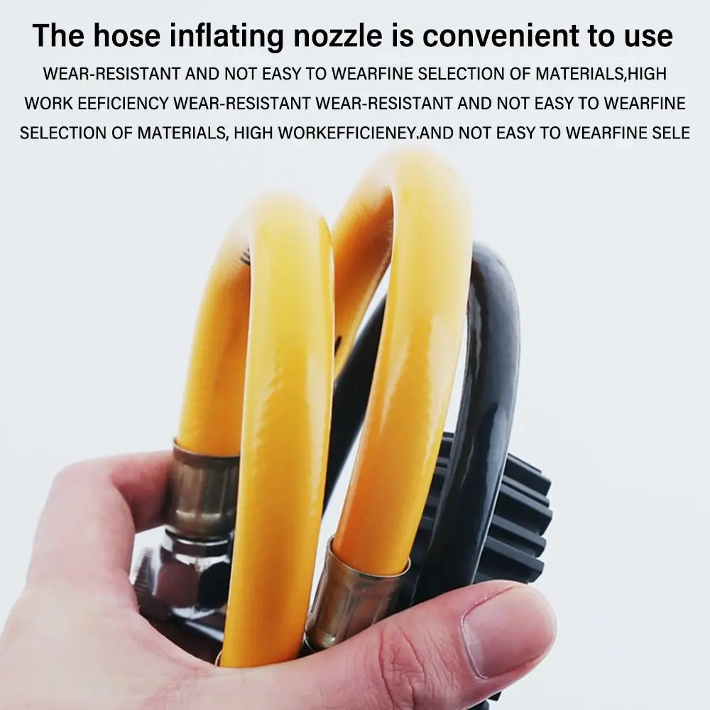 Dual Head Tire Air Pump Nozzle Tyre Air Connection Locking Multiple Models Inflatable Pump Extension Tube Multifunctional