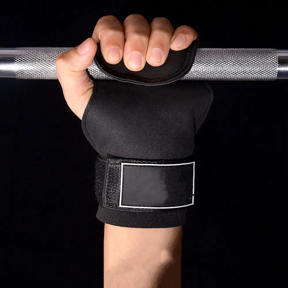 Training Cowhide Gym Gloves Double Leather Wristband Deadlift Belt Anti-Skid Palm Protection Weightlifting Gloves Gym Training