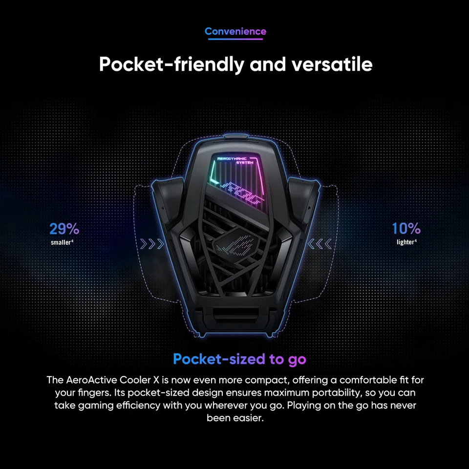 Original ASUS ROG AeroActive Cooler X For Rog 8/8pro, Rog Phone 9