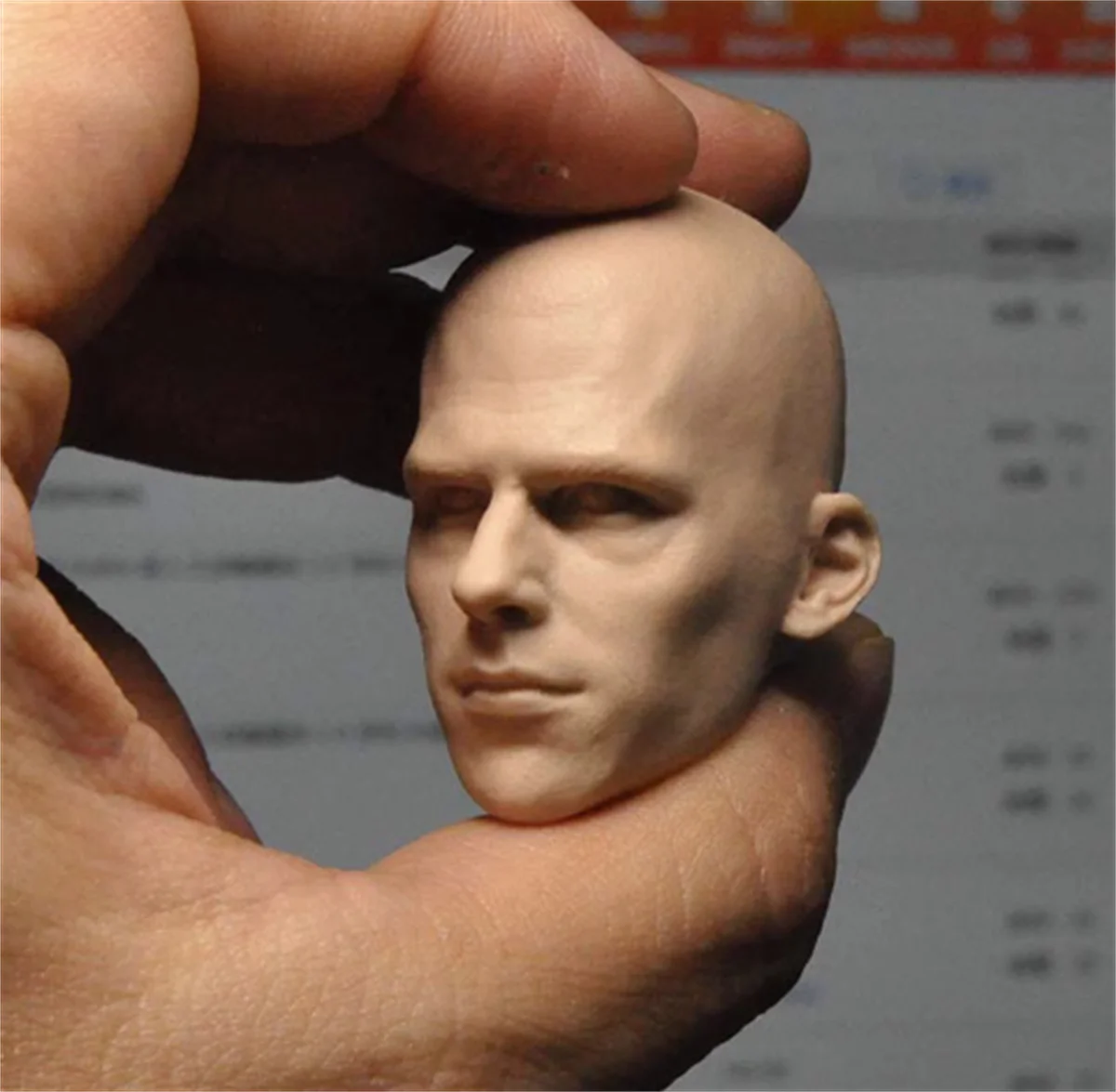 Lex Luthor Male Head Carving Sculpt  Movie actor  Star 1/6 Soldier Model For 12'' Action Figure Body  Bald  Model toys