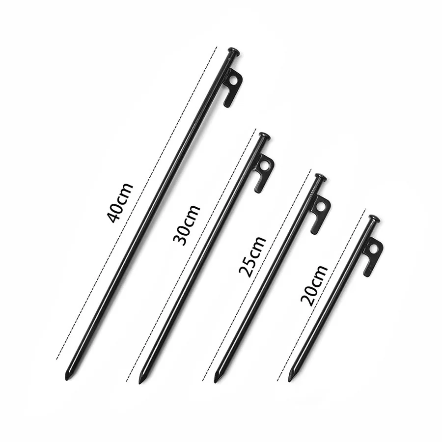 

4PCS Cast Steel‌ Camping Tent Stakes Heavy-Duty Ground Pegs For Trap Beach Hiking Outdoor Shelfter Nails 20CM/25CM/30CM/40CM