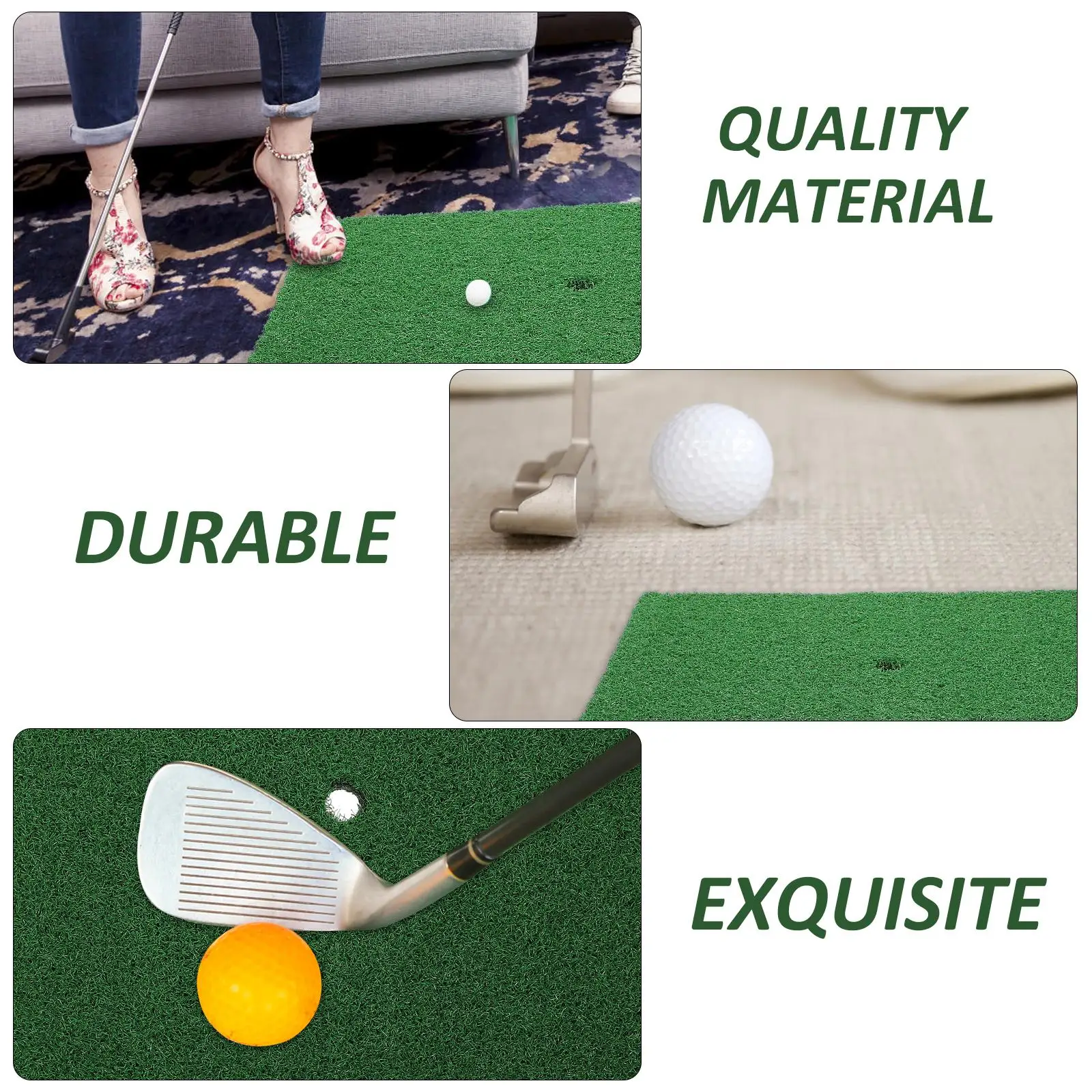 Golf Hitting Practice Pad Artificial Indoor Turf Swing Mat Simulated Grass Mat Golfs Training Mat Hitting Mat For Beginner