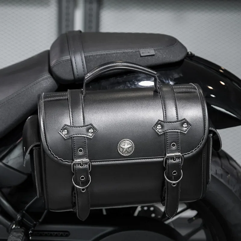 1pc Motorcycle Saddlebag Retro Throwover Saddlebags Motorcycle Luggage Side Bags Waterproof Storage Tool Bag for
