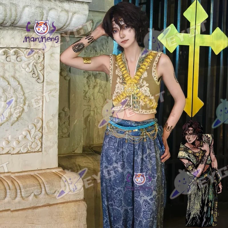 

Farah Game of Sultans Cosplay Faldak Costume Top pants belt ring earring necklace set Halloween party men women casual uniform