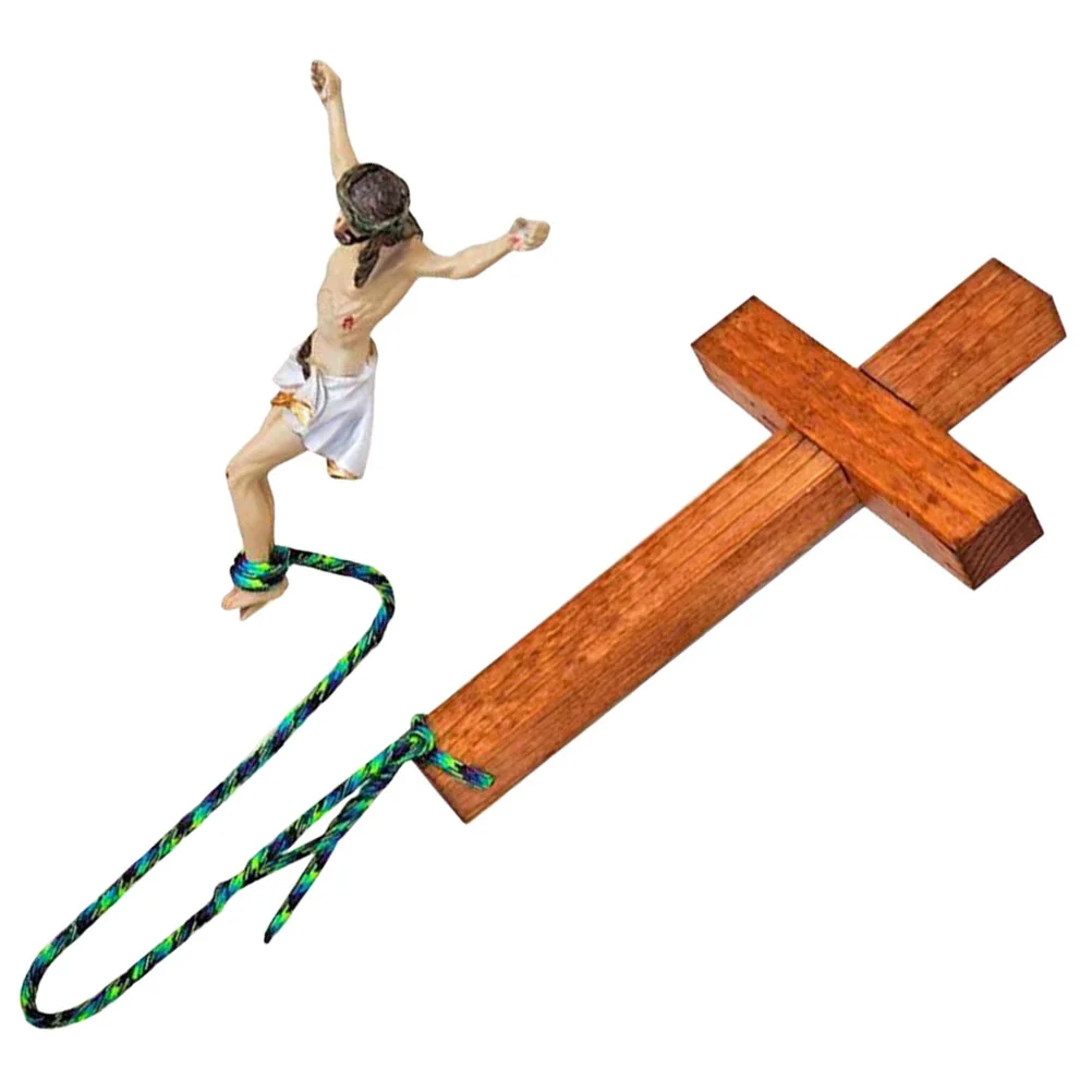 Wall Hanging Jesus Cross Christian Interior Decor Bungee Jumping Jesus Hanging Cross