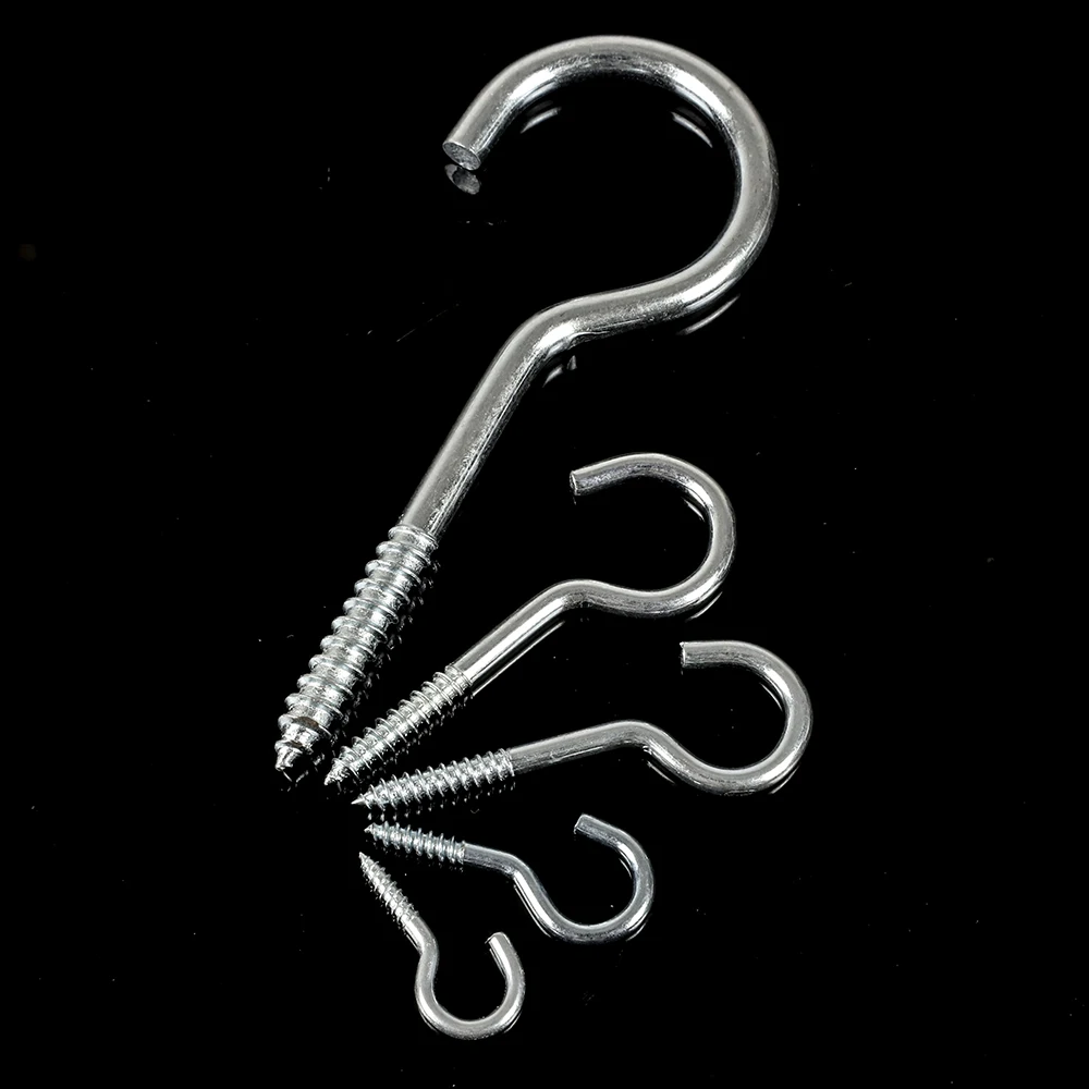 Tornillos de gancho de ojo de oveja con apertura en forma de C 1 #   2 #   3 #   4 #   5 #   6 #   8 #   10 #   12 #   14 #   16 #   Tornillo de techo con signo de interrogación para luz de lámpara