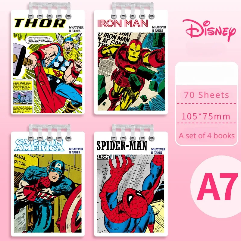 Marvel The Avengers Post It Notes Anime Figure Iron Man Thor Spider-Man Captain America Anime Image Notebooks Cute Children Gift