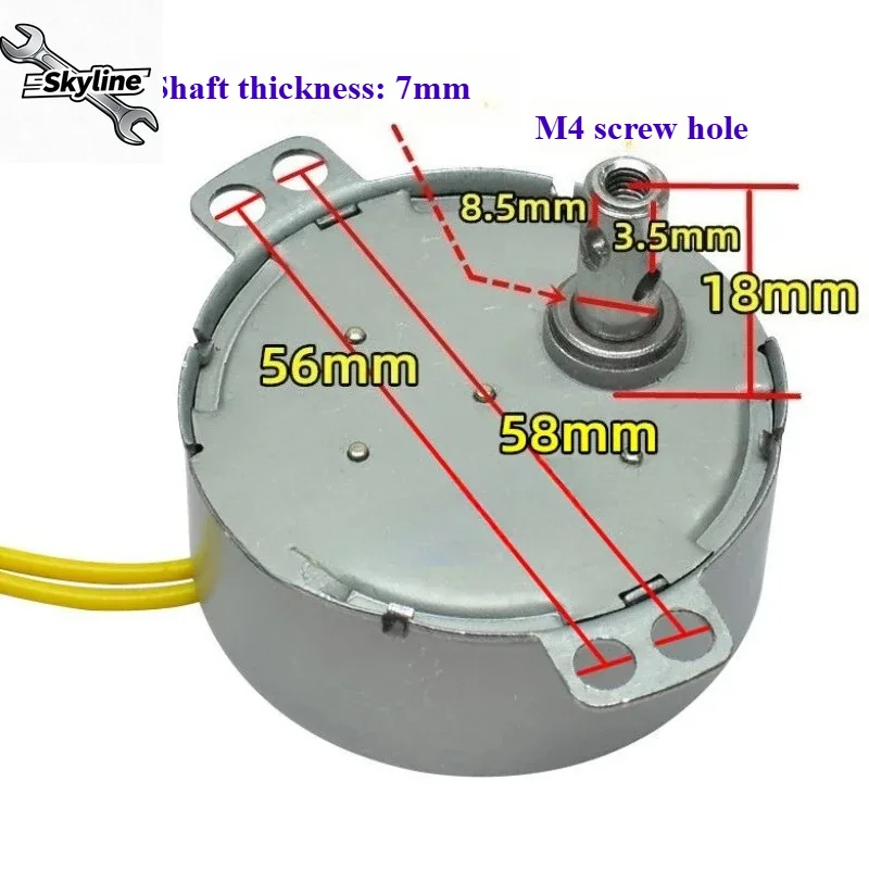 For TYD49 Non-directional Permanent Magnet Synchronous Motor 5rpm 8rpm 15rpm 30rpm Swing Head Swing Rotary Motor 220v4W