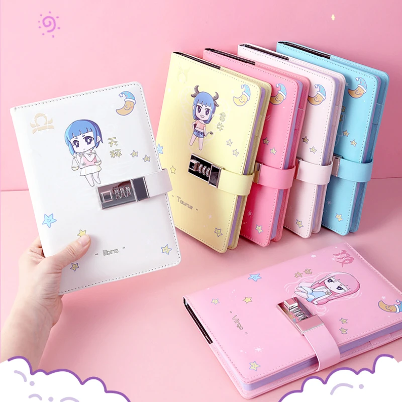 Zodiac Code Manual Ledger Set Notebook Cute Book Student Diary Notepad Stationery School Office Supplies Cute Notebook  Diary