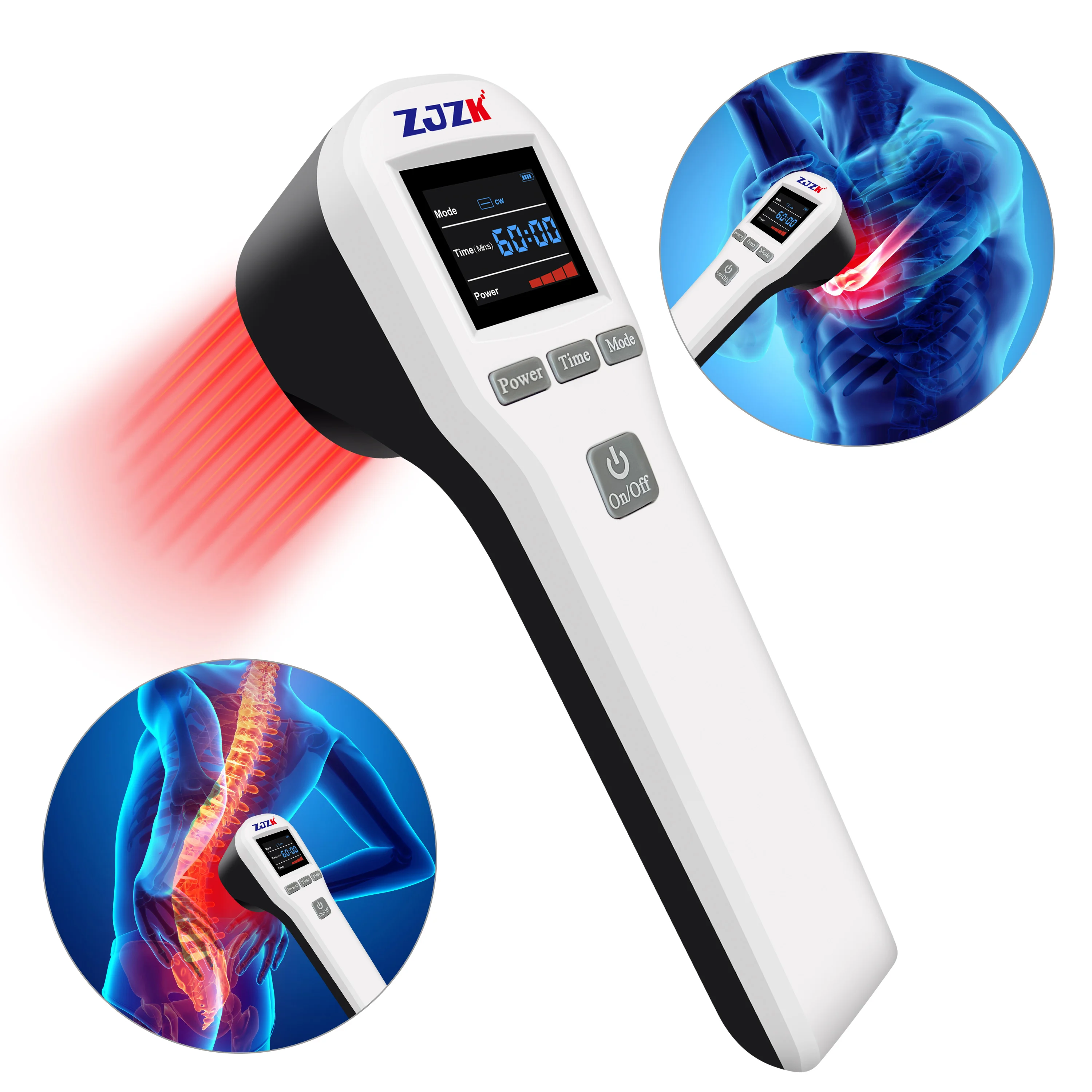 

ZJZK Medic Therapeutics Cold Laser Therapy Handheld Device Medical Grade 650nm 808nm Red Laser Treatment For Pain Inflammation