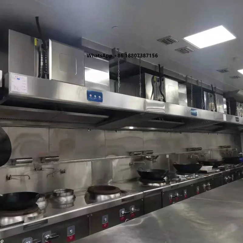 High Efficiency 1100W Motor Wall Mounted Commercial Kitchen Range Hood with 98% Purify Efficiency and 1 Year Warranty