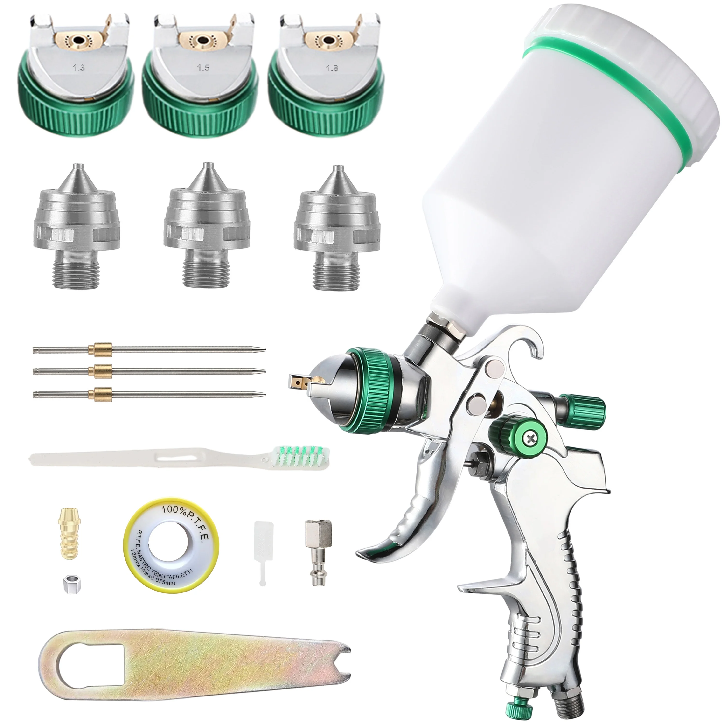 Spray Gun Kit 600ML 1.4mm 1.7mm 2.0mm Airbrush Kit Steel Nozzle Gravity Pneumatic Paint Sprayer Gun Car Auto Repair Tool Kits