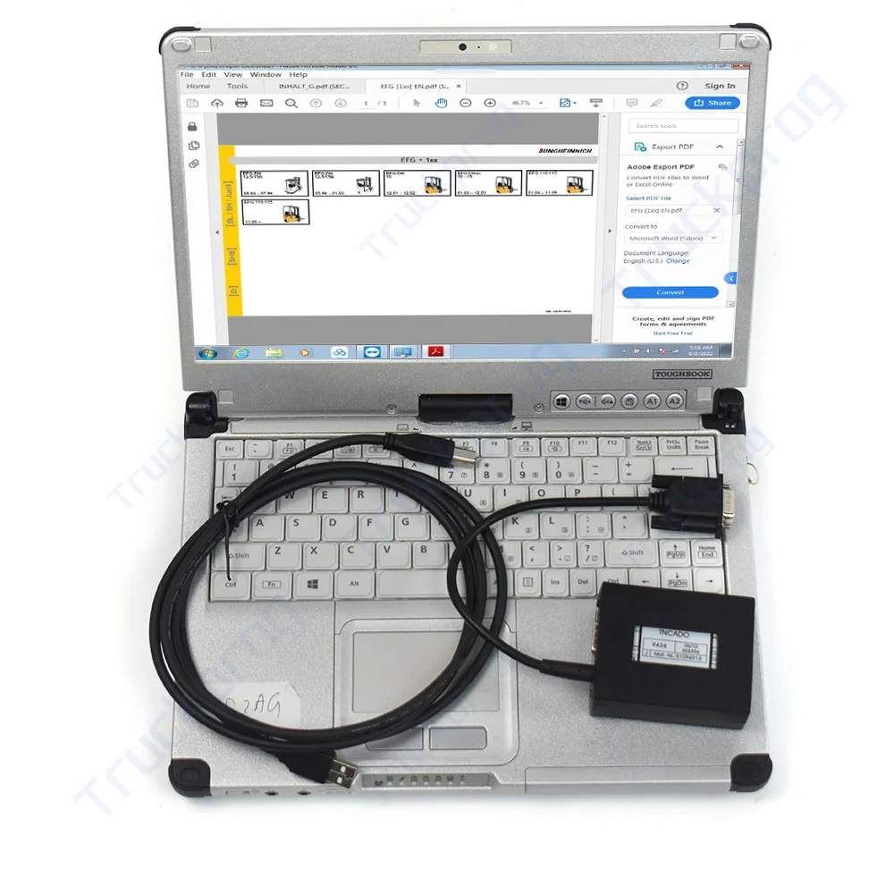 

For Judit Incado Box Diagnostic Kit JUDIT 4 Jungheinrich canbox ET & SH forklift truck diagnostic tool Thoughbook CF C2 Laptop