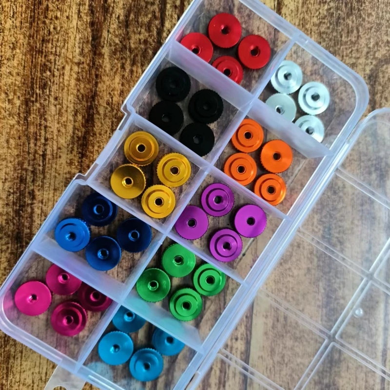 40PcsM3 M4 M5 M6 Aluminium Alloy Thumb Nut Knurling Aluminum Hand Adjustable Fastening Step Nut Fastener Anodizing Sets 10 Color