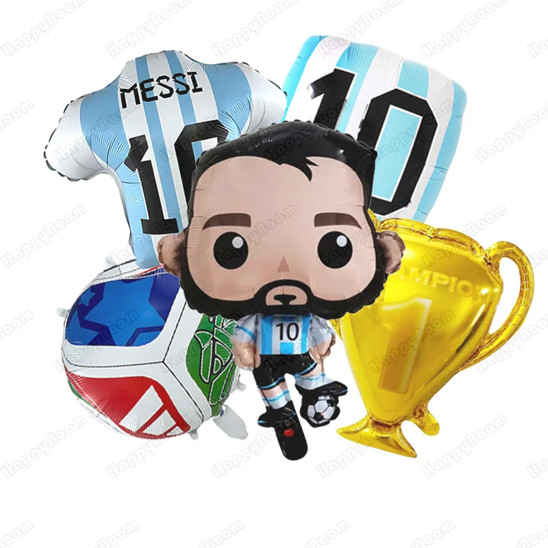 Confetti Balloon Set - 5Pcs Messi Soccer Birthday Aluminum Film