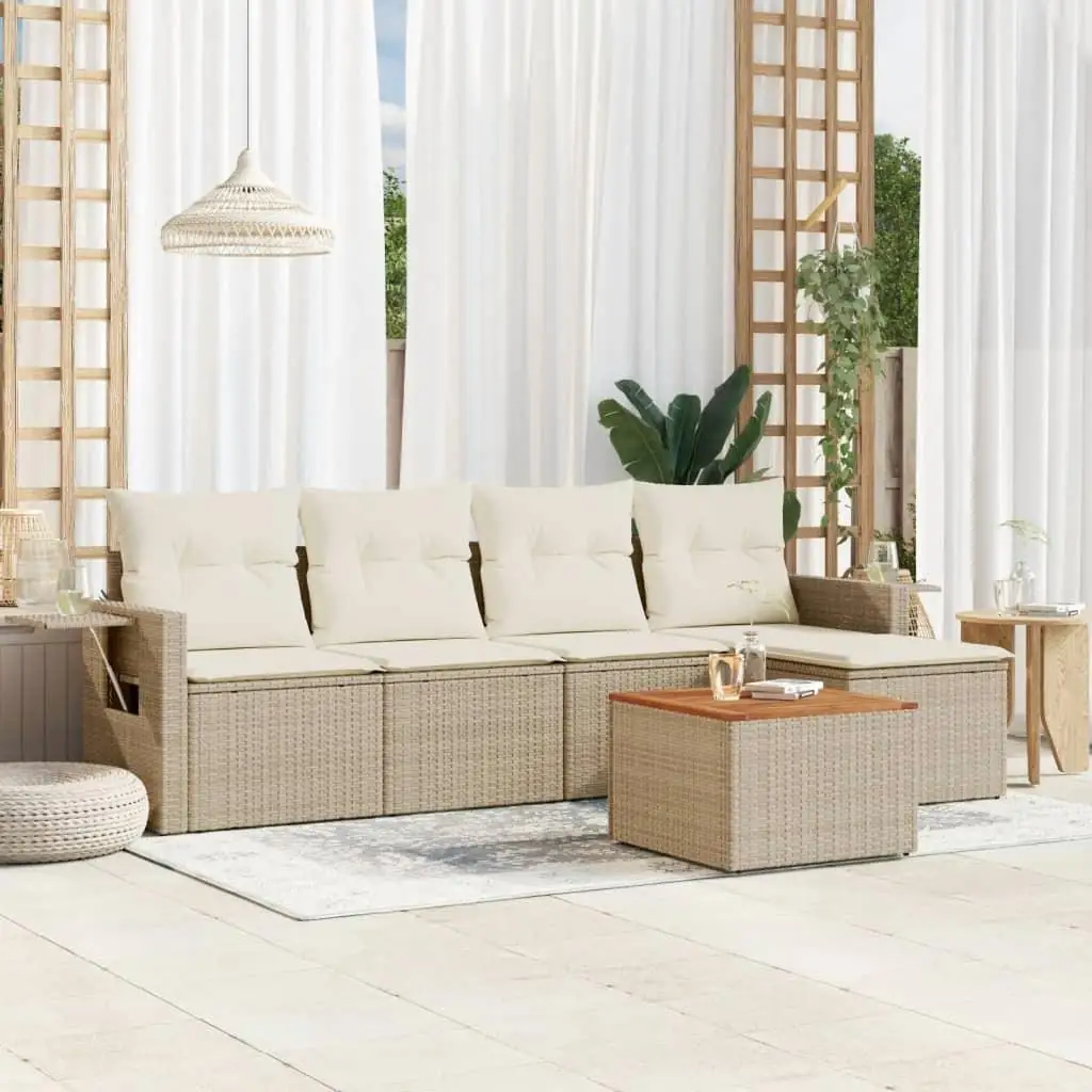 

Large Beige PE Rattan Modular Garden Sofa Set Outdoor Furniture for Patio Backyard Lounge Seating