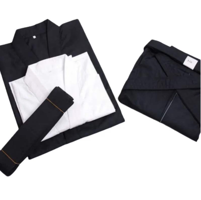 Iaido Iao Uniform 4-pieces Sets Tops Jacket Shitagi Underwear Hakama Obi Belt for Men Women Japanese Martial Art Samurai Costume