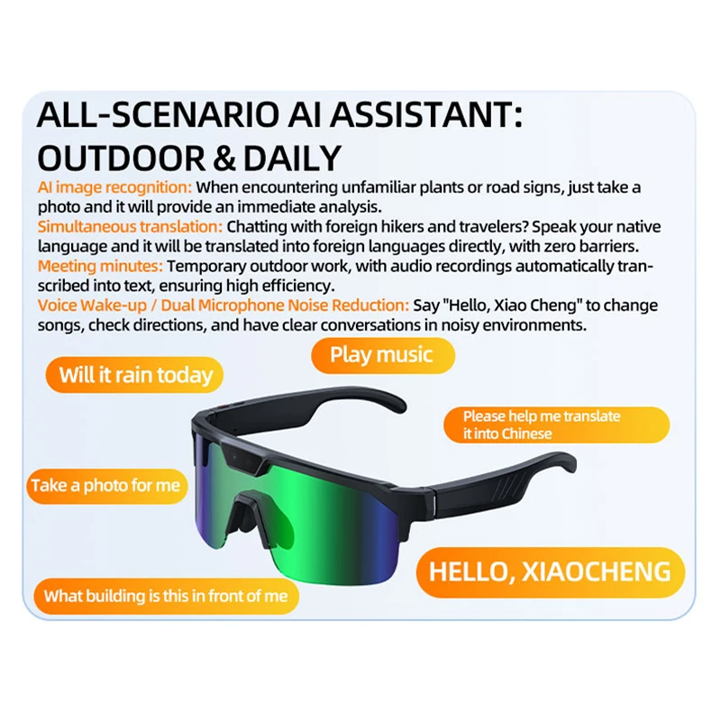 

2026 Smart Glasses With 8 Megapixel Camera Six Axis Gyroscope Anti Shake Video Recording Outdoor Cycling Sports Style Glasses