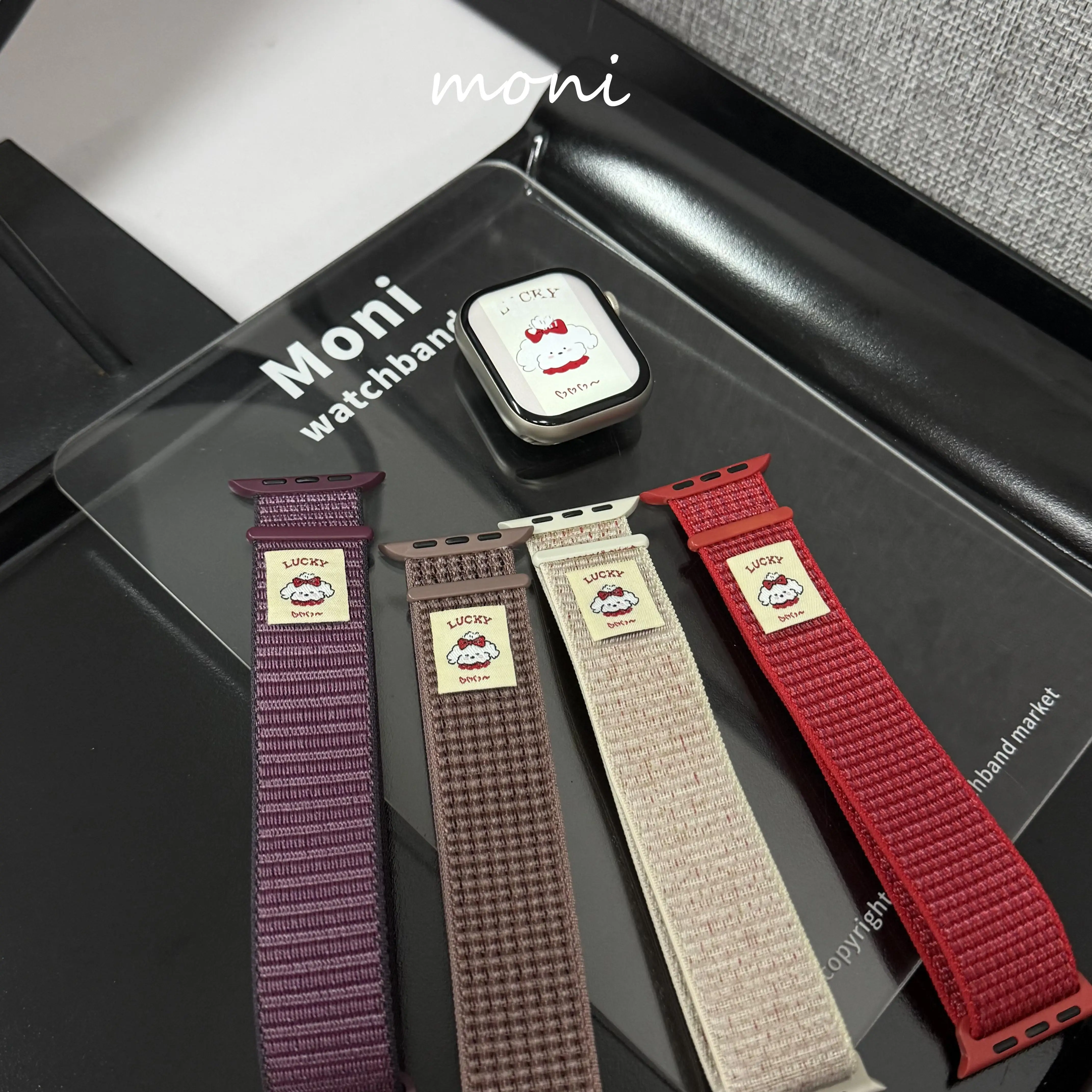 Cartoon puppy Nylon Magnetic Buckle Strap For Apple 42mm 46 41mm 40 38 40 Lovely Girl Watch Band For iwatch 10 9 8 SE 6 5 4