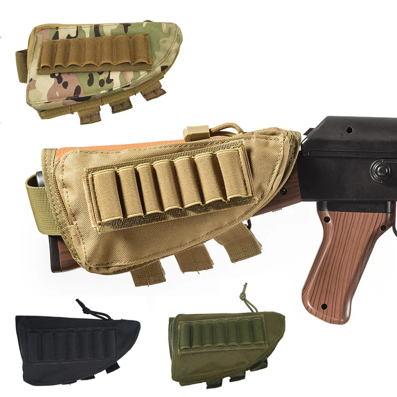 Tactische Muti-functionele Jacht Rits Geweer Buttstock Pack Bag Wang Pad Rest Shell Mag Ammo Pouch Pocket Magazine Bandolier