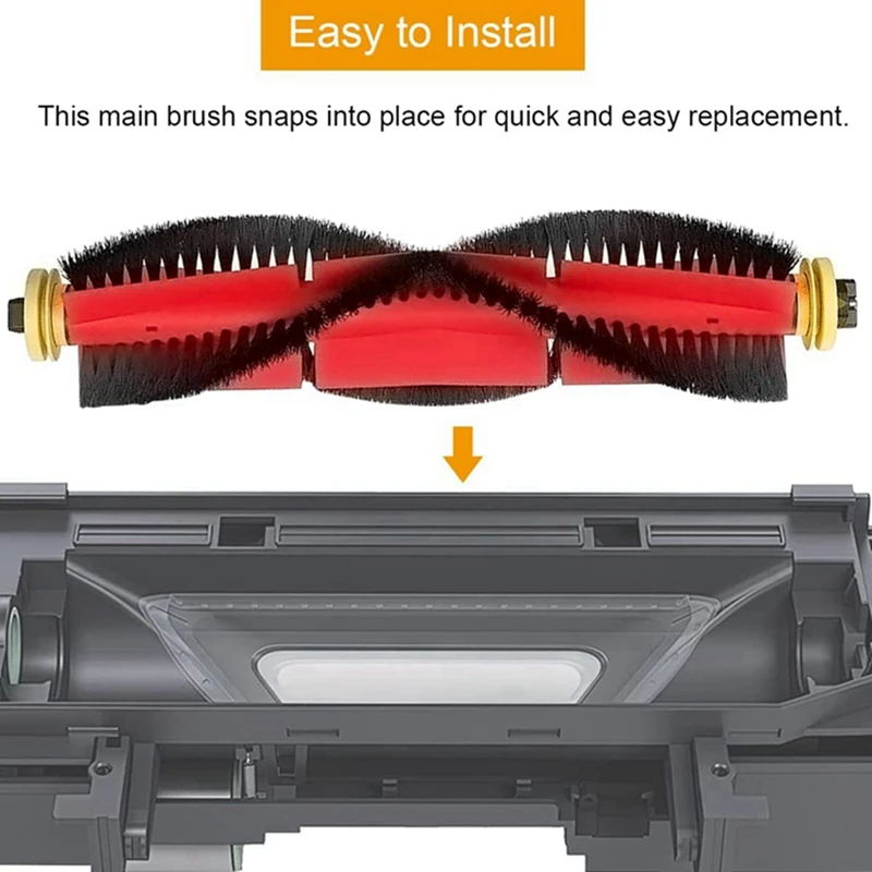 Main Roller Brush For Roborock S6 Maxv, S6, S6 Pure, E5, E4, S4 Max, S4, S5 Max, S5, E35, E2 Robot Vacuum Cleaner