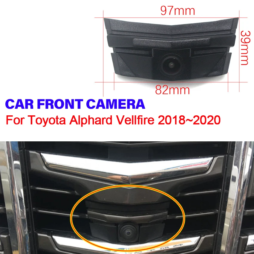 

HD CCD AHD Car Front View Parking Night Vision Positive Waterproof Logo Camera For Toyota Alphard Vellfire 2018 2019 2020