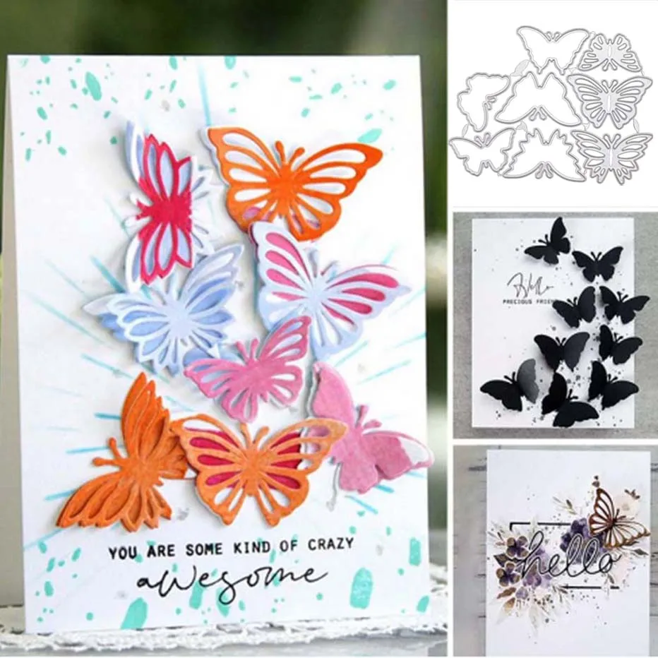 

Butterflies of Different Sizes Metal Cutting Dies for DIY Scrapbooking and Card Making Decor Embossing Craft Die Cut