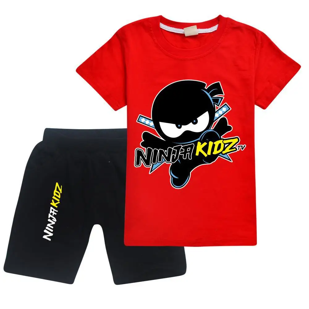 Gra NINJA KIDZ kostium niemowlęce dziewczynki letnie ubrania dla dzieci kreskówka strój sportowy maluch chłopcy Catnap T Shirt + szorty 2 szt zestawy