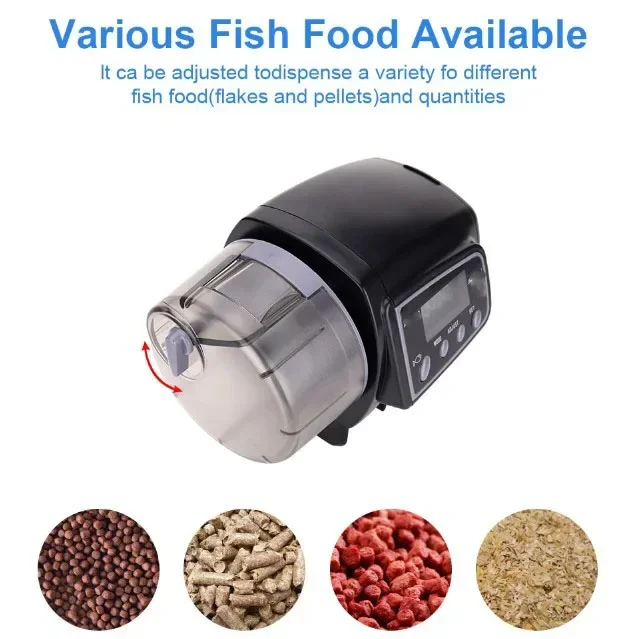 Mangeoire existent Intelligente pour Poissons, Tortues et Poissons Rouges, Distributeur de Nourriture Précieux pour Aquarium, Minuterie 4 Fois, Voyage