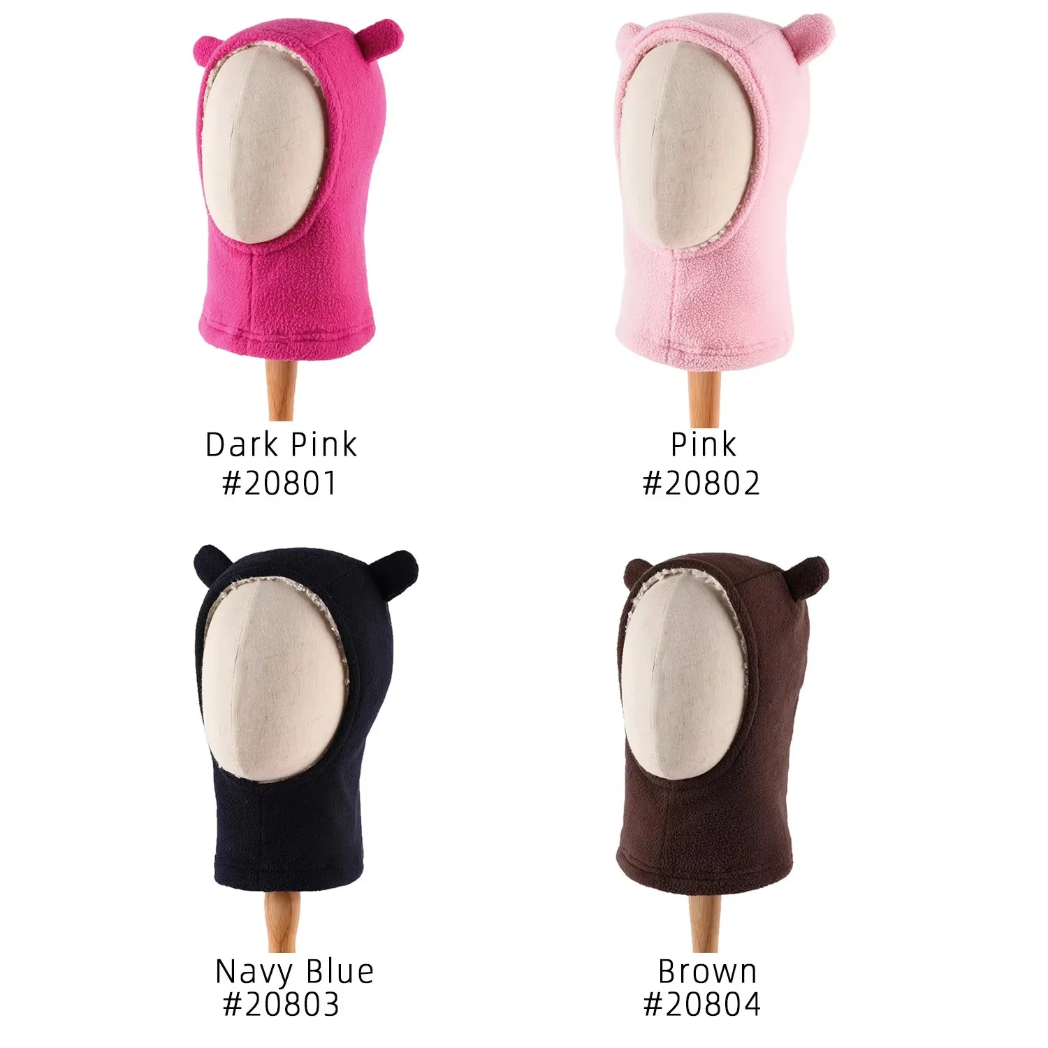 Kids Cartoon Plush Hat To Protect The Neck Sturdy Windproof Winter Cute Solid Colour Padded Bear Hat Newborn Baby Supplies