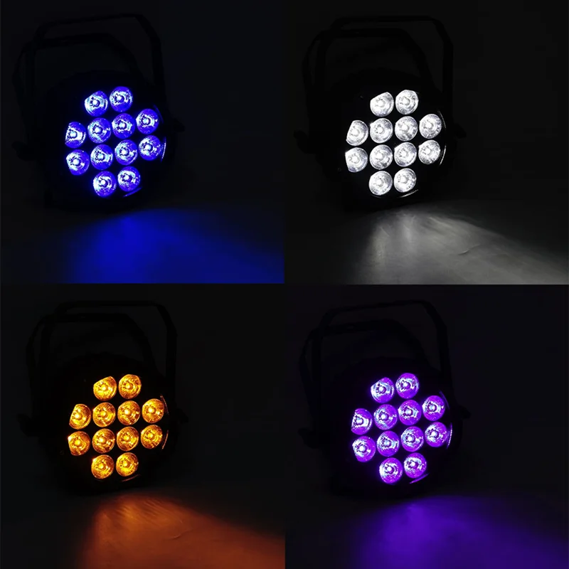 12x18W Waterproof RGBWA+UV 6in1 LED flat par light Disco Party Club Bar Wedding DMX512 LED wash effect light Stage event show