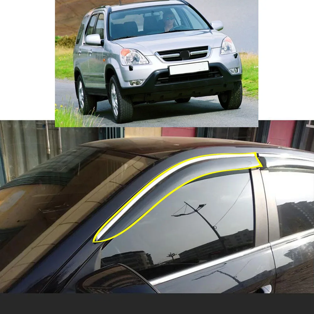 

Car Body Styling Sticker Plastic Window Glass Wind Visor Rain/Sun Guard Vent For Honda CRV CR-V 2001 2002 2003 2004 2005 2006