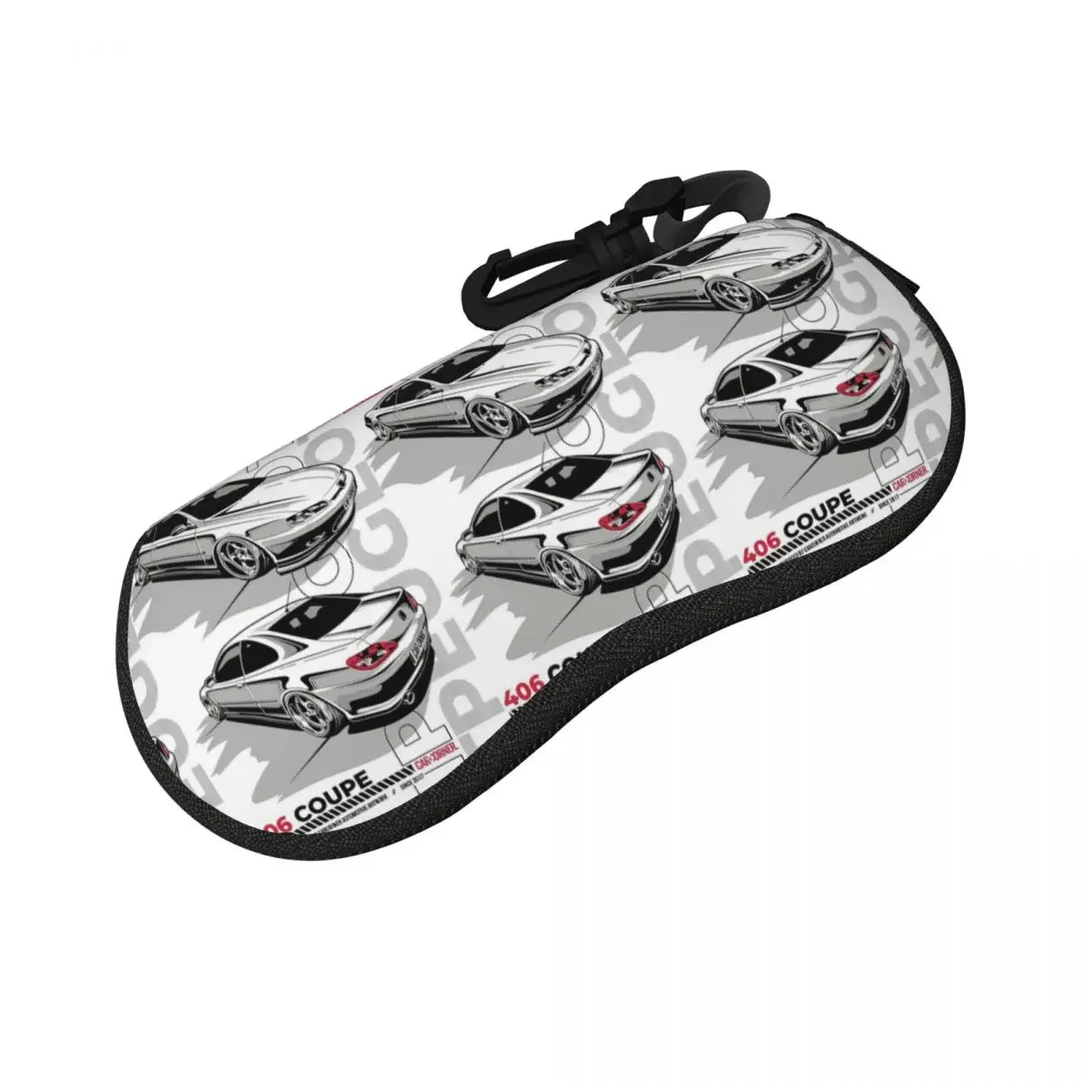 Pug 406 Coupe CarCorner Shell Glasses Case Protective Sunglasses Box Women Men Soft Eyeglasses Bag Pouch